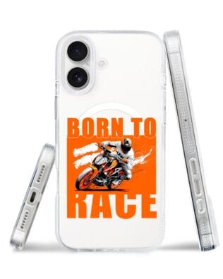 Etui do iPhone 17 z MagSafe przeźroczyste, silikonowe Flexi, Bikers, Ścigacz