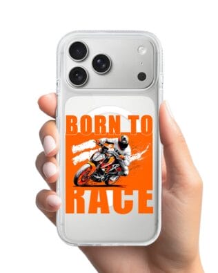 Etui do iPhone 17 Pro Max z MagSafe przeźroczyste, silikonowe Flexi, Bikers, Ścigacz