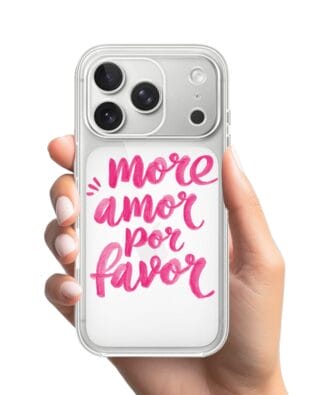 Etui do iPhone 17 przeźroczyste, silikonowe Flexi, Positive Vibes, More amore per favore