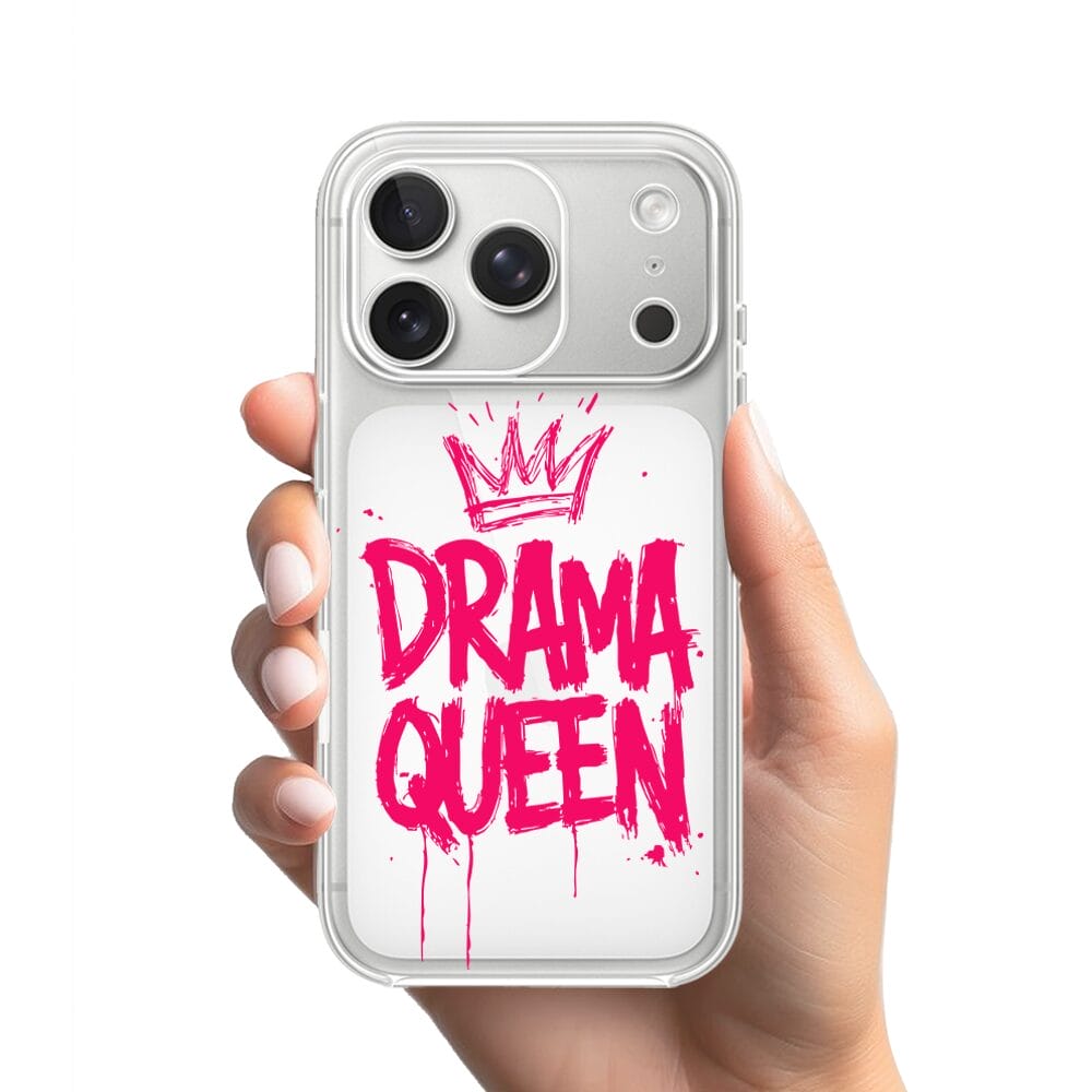 Etui do iPhone 17 przeźroczyste, silikonowe Flexi, Positive Vibes, Drama Queen - obrazek 2