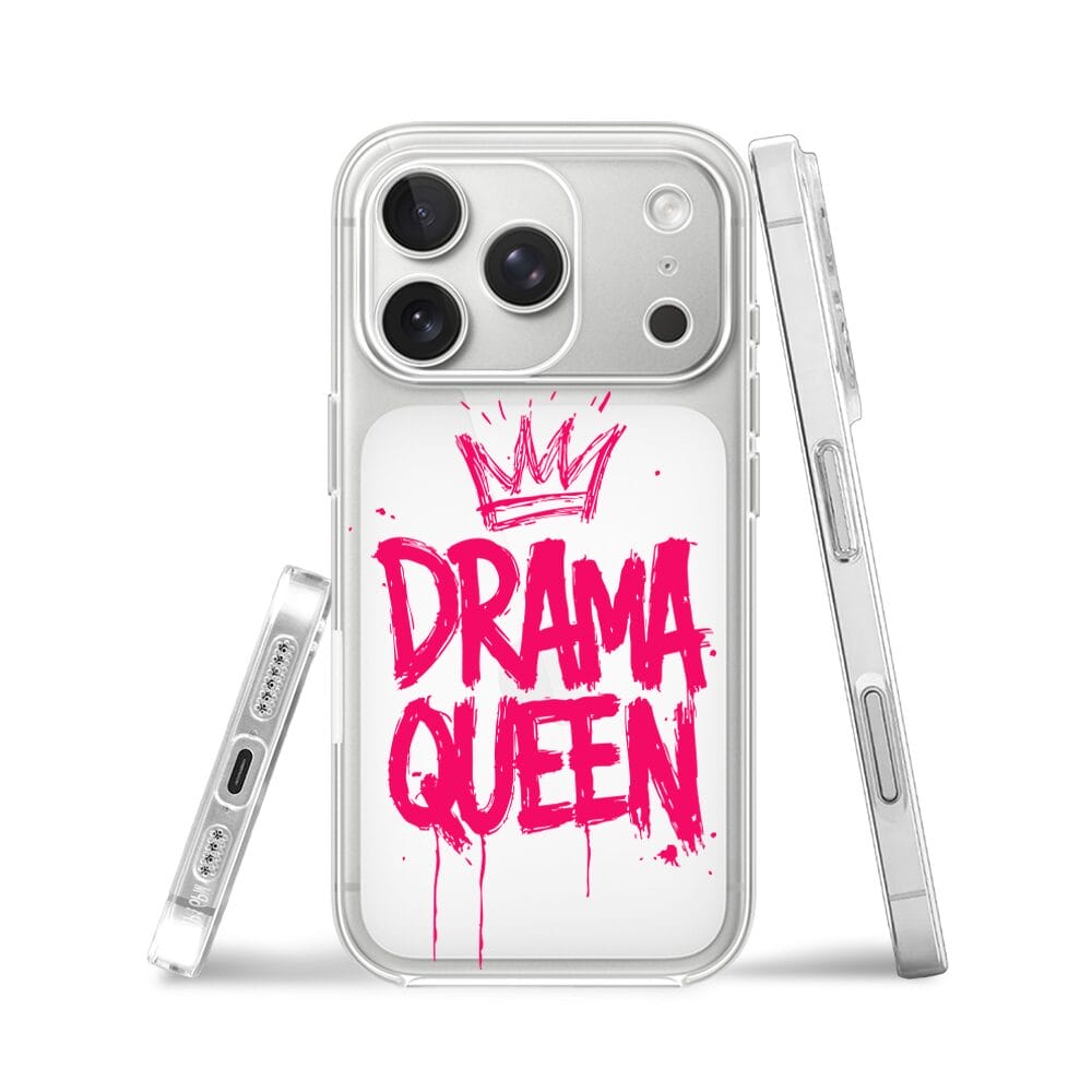 Etui do iPhone 17 przeźroczyste, silikonowe Flexi, Positive Vibes, Drama Queen - obrazek 3