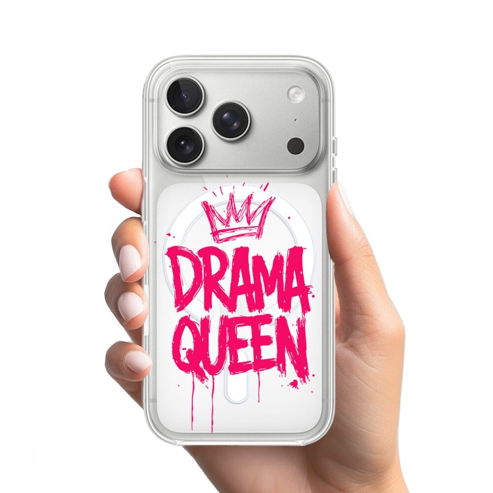 Etui do iPhone 17 z MagSafe przeźroczyste, silikonowe Flexi, Positive Vibes, Drama Queen - obrazek 2