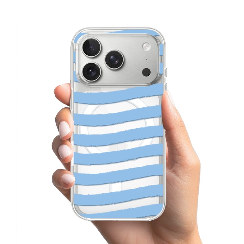 Etui do iPhone 17 Pro z MagSafe przeźroczyste, silikonowe Flexi, fale morskie - obrazek 2