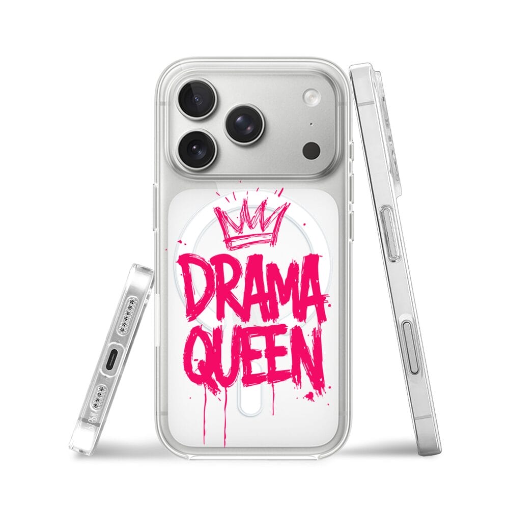 Etui do iPhone 17 z MagSafe przeźroczyste, silikonowe Flexi, Positive Vibes, Drama Queen - obrazek 3