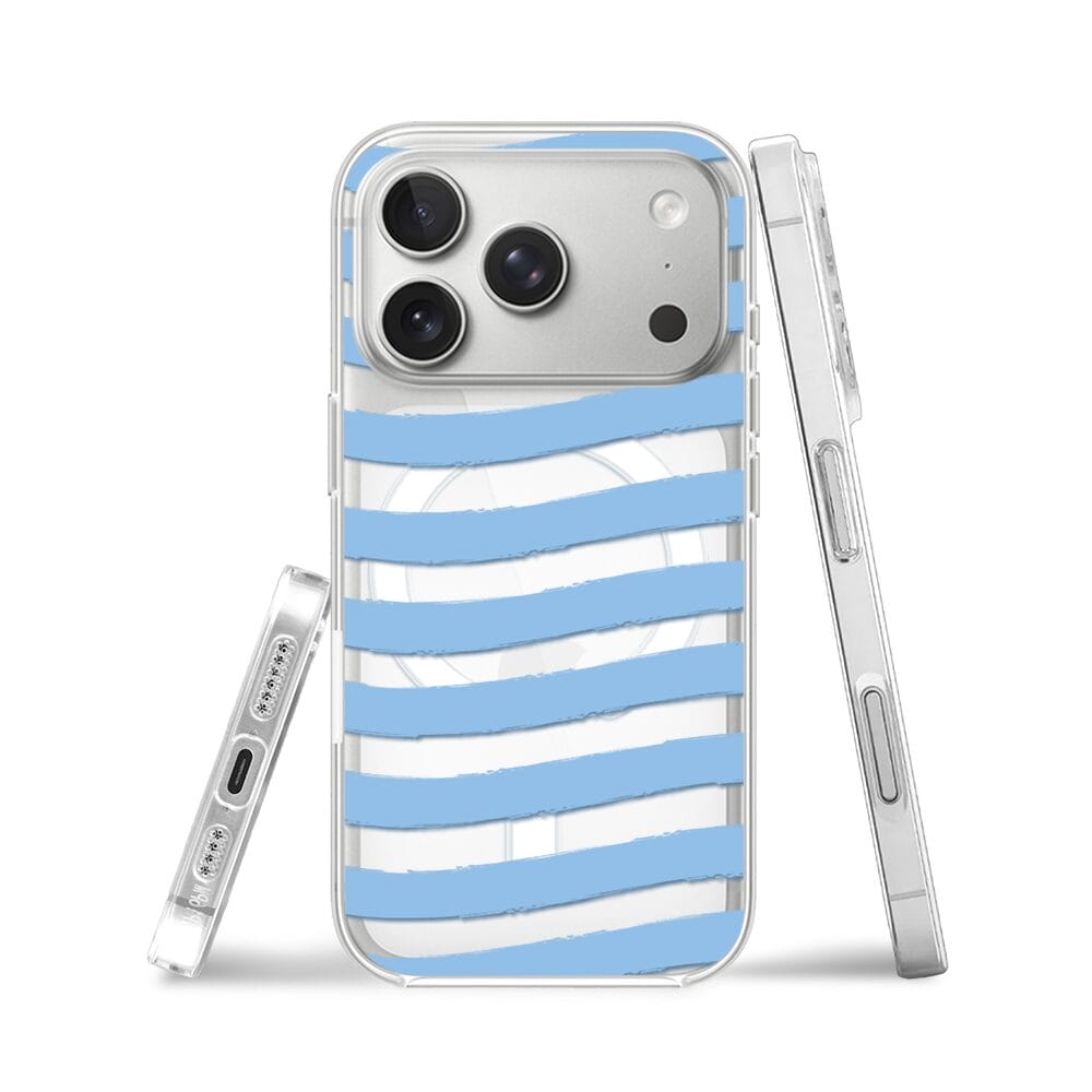 Etui do iPhone 17 Pro z MagSafe przeźroczyste, silikonowe Flexi, fale morskie - obrazek 3