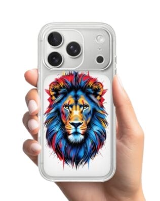 Etui do iPhone 17 Pro Max przeźroczyste, silikonowe Flexi, Dzika Mandala, Lew