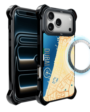 Etui do iPhone 17 Pro Max IBIZU DropGuard Ultra z MagSafe, mapy świata, Dubai