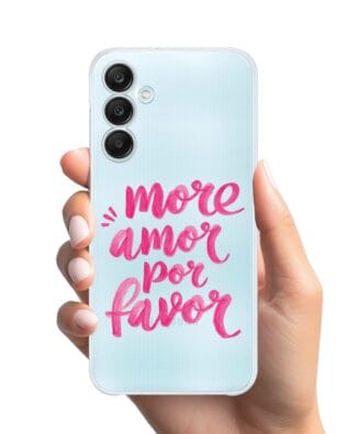 Etui do Samsung Galaxy M35 5G przeźroczyste, silikonowe Flexi, Positive Vibes, More amore per favore