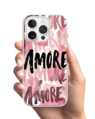 Etui do iPhone 14 Pro Max z MagSafe przeźroczyste, silikonowe Flexi, Positive Vibes, Amore Amore