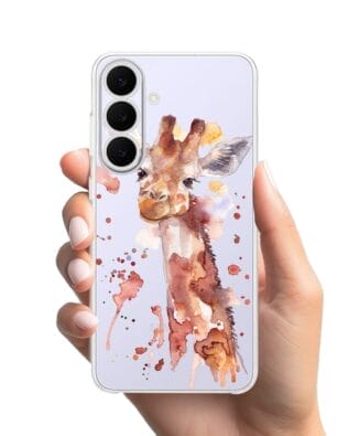 Etui do Samsung Galaxy S25 FE przeźroczyste, silikonowe Flexi, Akwarelowe Zoo, Żyrafa