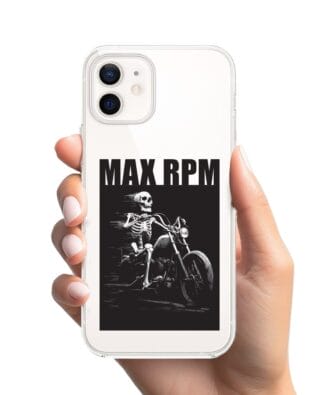 Etui do iPhone 12 z MagSafe przeźroczyste, silikonowe Flexi, Bikers, Ghost Rider