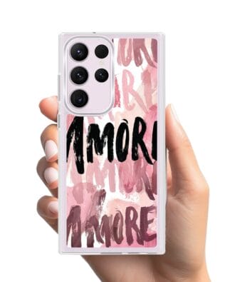 Etui do Samsung Galaxy S23 Ultra z MagSafe przeźroczyste, silikonowe Flexi, Positive Vibes, Amore Amore