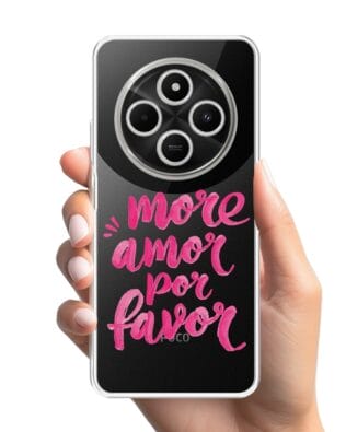 Etui do Xiaomi POCO C75 przeźroczyste, silikonowe Flexi, Positive Vibes, More amore per favore