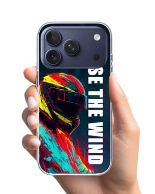 Etui do iPhone 17 Pro z MagSafe przeźroczyste, silikonowe Flexi, Bikers, Chase The Wind