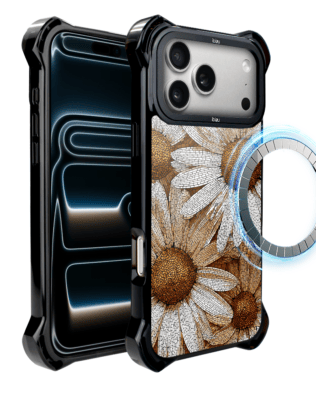 Etui do iPhone 17 Pro Max IBIZU DropGuard Ultra z MagSafe, Modern Classics, Mozaika Rumianków