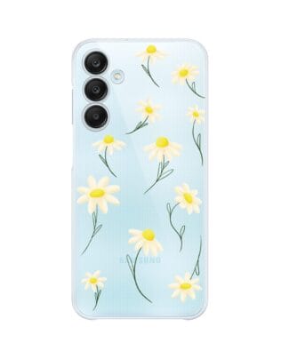 Etui do Samsung Galaxy M35 5G przeźroczyste, silikonowe Flexi, stokrotki