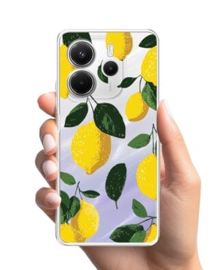 Etui do Xiaomi Redmi Note 14 4G przeźroczyste, silikonowe Flexi, Italian Summer, Cytrynowe