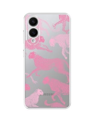 Etui do Samsung Galaxy S25 Edge przeźroczyste, silikonowe Flexi, Mystic, Różowe pumy