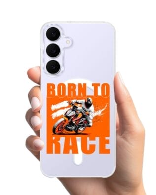 Etui do Samsung Galaxy S25 FE z MagSafe przeźroczyste, silikonowe Flexi, Bikers, Ścigacz