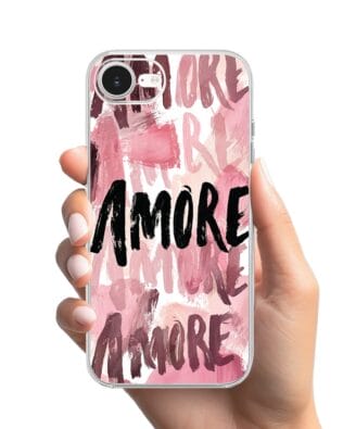 Etui do iPhone 16e przeźroczyste, silikonowe Flexi, Positive Vibes, Amore Amore