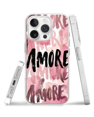 Etui do iPhone 13 Pro Max z MagSafe przeźroczyste, silikonowe Flexi, Positive Vibes, Amore Amore