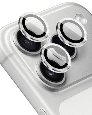 Metalowa osłona obiektywu aparatu ze szkła hartowanego 9H do iPhone 17 Pro, 1 zestaw, srebrne