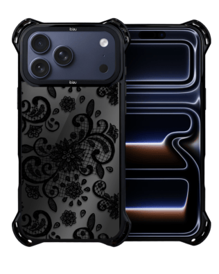 Etui do iPhone 17 Pro IBIZU DropGuard Ultra z MagSafe, Midnight, Koronkowa Czerń