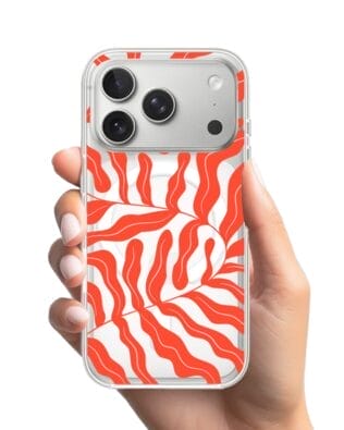 Etui do iPhone 17 Pro z MagSafe przeźroczyste, silikonowe Flexi, Summer Patterns, koralowy wzór