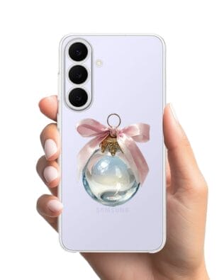 Etui do Samsung Galaxy S25 FE przeźroczyste, silikonowe Flexi, Przytulne święta, Kryształowa bombka