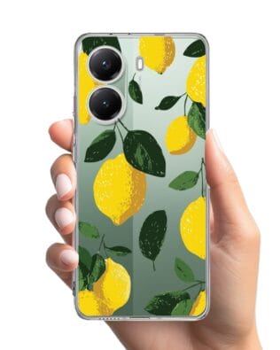Etui do Xiaomi POCO X7 Pro przeźroczyste, silikonowe Flexi, Italian Summer, Cytrynowe