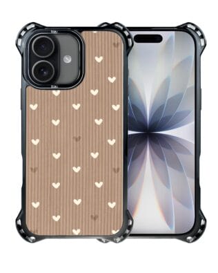 Etui do iPhone 17 IBIZU DropGuard Ultra z MagSafe, Boho, Pudrowe serca