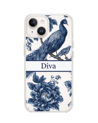 Etui do iPhone 14 przeźroczyste, silikonowe Flexi, Mystic, Diva Peacock