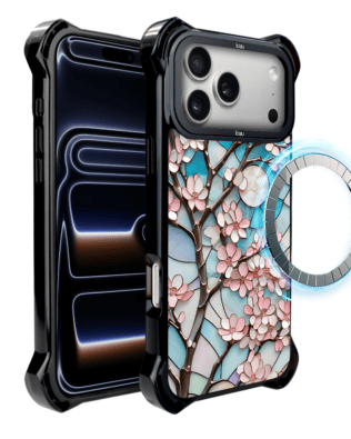 Etui do iPhone 17 Pro Max IBIZU DropGuard Ultra z MagSafe, Barwy Szkła, Księżycowa Wiśnia