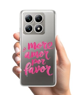 Etui do Xiaomi 14T przeźroczyste, silikonowe Flexi, Positive Vibes, More amore per favore