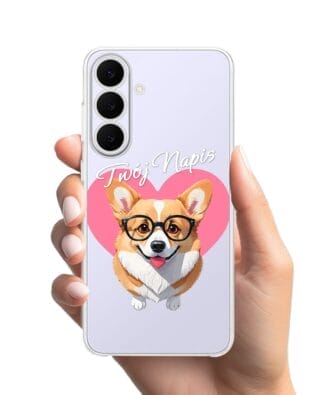 Etui do Samsung Galaxy S25 FE przeźroczyste, silikonowe Flexi, Puppy Love, pies rasy Corgi