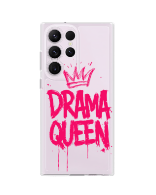 Etui do Samsung Galaxy S23 Ultra przeźroczyste, silikonowe Flexi, Positive Vibes, Drama Queen