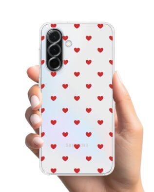 Etui do Samsung Galaxy A36 5G przeźroczyste, silikonowe Flexi, Mini Patterns, Serduszka