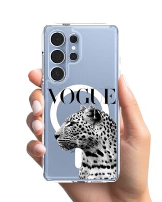 Etui do Samsung Galaxy S25 Ultra z MagSafe przeźroczyste, silikonowe Flexi, Positive Vibes, Tygrys Vogue