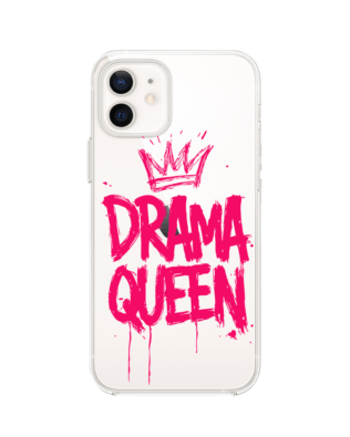 Etui do iPhone 12 Mini przeźroczyste, silikonowe Flexi, Positive Vibes, Drama Queen