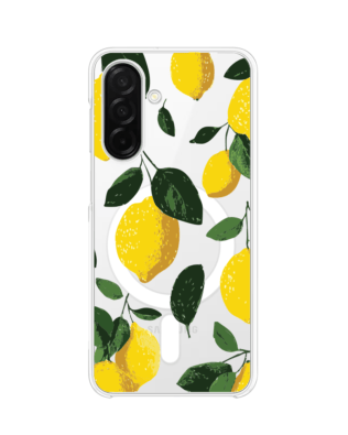 Etui do Samsung Galaxy A26 5G z MagSafe przeźroczyste, silikonowe Flexi, Italian Summer, Cytrynowe