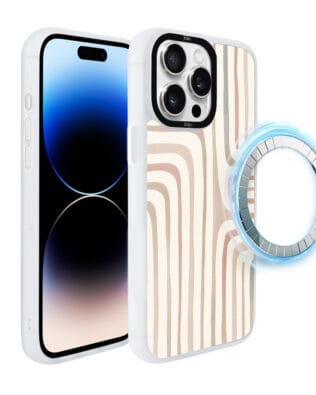 Etui do iPhone 14 Pro IBIZU DropGuard Matt z MagSafe, Boho, Piaskowy labirynt