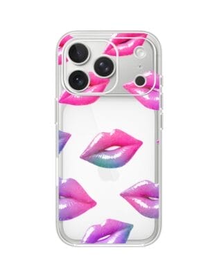 Etui do iPhone 17 Pro Max przeźroczyste, silikonowe Flexi, hologramowe usta