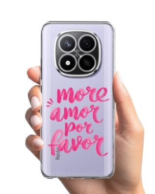 Etui do Xiaomi Redmi Note 14 Pro 4G przeźroczyste, silikonowe Flexi, Positive Vibes, More amore per favore