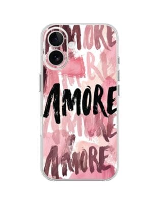 Etui do iPhone 17 przeźroczyste, silikonowe Flexi, Positive Vibes, Amore Amore