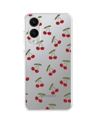 Etui do Samsung Galaxy S25 Edge przeźroczyste, silikonowe Flexi, Mini Patterns, Wiśnie