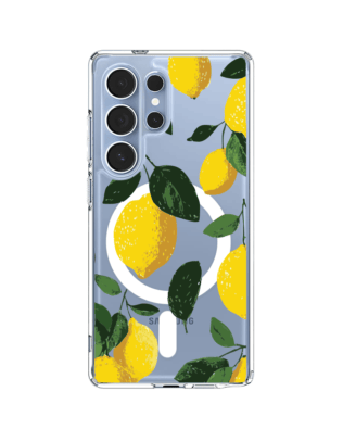 Etui do Samsung Galaxy S25 Ultra z MagSafe przeźroczyste, silikonowe Flexi, Italian Summer, Cytrynowe