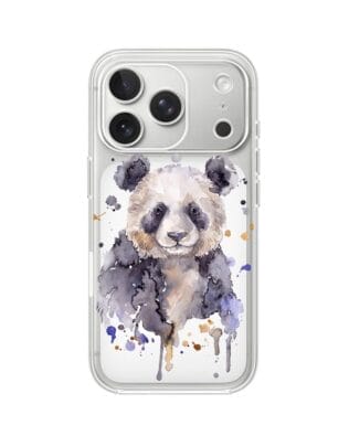 Etui do iPhone 17 Pro przeźroczyste, silikonowe Flexi, Akwarelowe Zoo, Panda