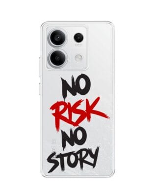 Etui do Xiaomi Redmi Note 13 Pro 5G przeźroczyste, silikonowe Flexi, Positive Vibes, No Risk No Story
