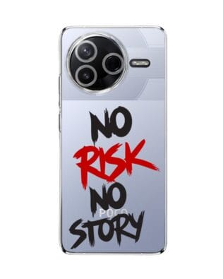 Etui do Xiaomi POCO F7 Pro przeźroczyste, silikonowe Flexi, Positive Vibes, No Risk No Story