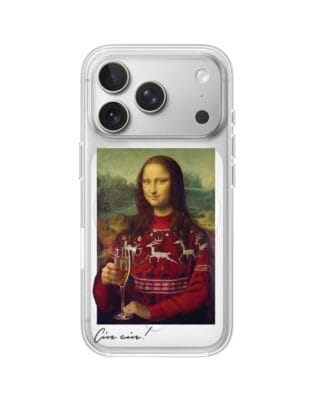 Etui do iPhone 17 Pro Max z MagSafe przeźroczyste, silikonowe Flexi, Mona Lisa z szampanem